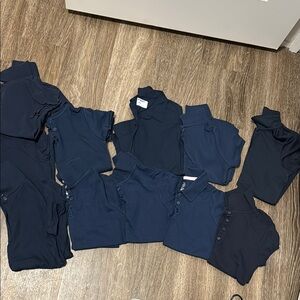Lot of 11 Kids Navy Blue Polo uniform Shirt size 6/7